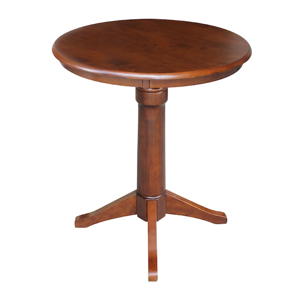 International Concepts Round 30 in Round Top Pedestal Table, 40.9 inH, Espresso, 30 W, 30 L, 41.9 in H, Wood, Espresso K581-30RT-27B-6B-2 - main